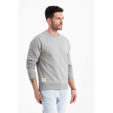 Bluza de trening din bumbac cu decolteu la baza gatului - Gri cenusiu