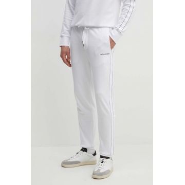Michael Kors pantaloni de trening culoarea alb, cu imprimeu, CT4524J5MF