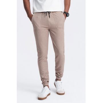 Pantaloni de trening cu talie ajustabila - Maro taupe