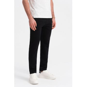 Pantaloni de trening slim fit cu buzunare laterale - Negru