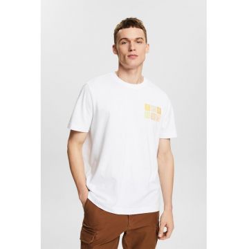 Tricou din bumbac organic cu imprimeu - Alb/Portocaliu