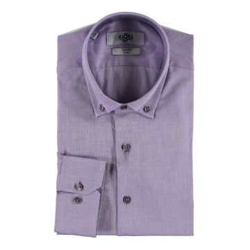 Camasa slim fit cu guler fixat cu nasturi
