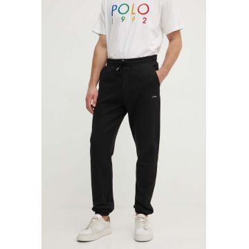 Karl Lagerfeld pantaloni de trening din bumbac culoarea negru, neted, 245M2112