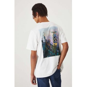 Medicine tricou barbati, culoarea alb, cu imprimeu