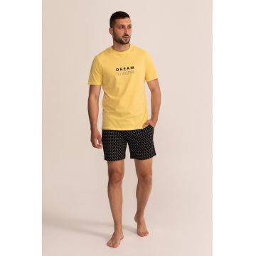 Pijama de bumbac cu pantaloni scurti Leopold