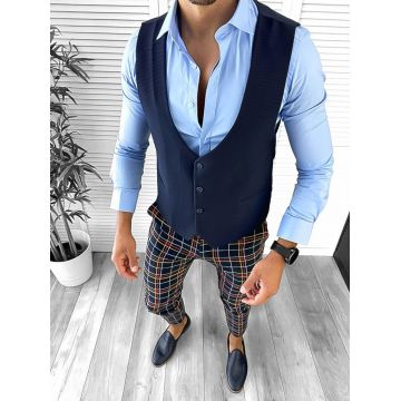 Tinuta barbati smart casual Pantaloni + Camasa+Vesta 12642 E