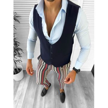 Tinuta barbati smart casual Pantaloni + Camasa+Vesta 12653  E