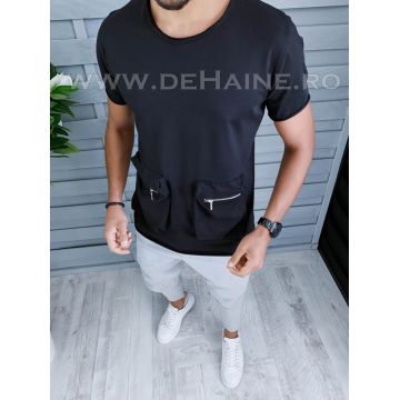 Tricou barbati negru slim fit Vagabond B1942  N1-3.1