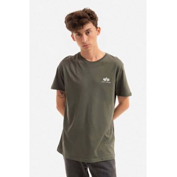 Alpha Industries tricou din bumbac Basic T Small Logo culoarea verde, uni 188505.142-green