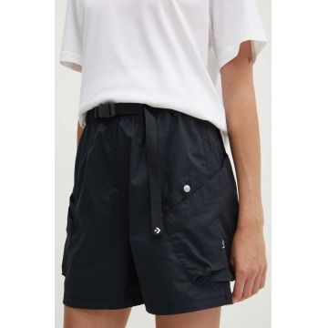 Converse pantaloni scurti din bumbac culoarea negru, neted, 10026395-A03