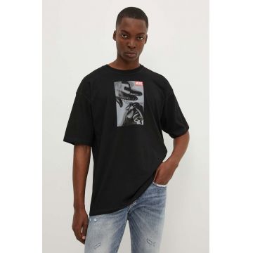 Diesel tricou din bumbac T-BOXT-K4 barbati, culoarea negru, cu imprimeu, A15160.0GRAI