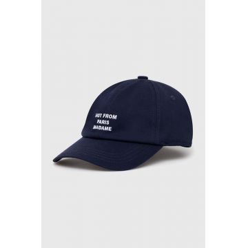Drôle de Monsieur șapcă de baseball din bumbac La Casquette Slogan culoarea albastru marin, cu imprimeu, PERM-CP151-CO138-NY