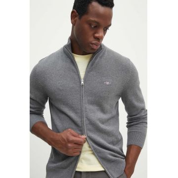 Gant cardigan din bumbac culoarea gri
