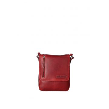 Geanta crossbody de piele cu clapa Geanta crossbody de piele cu clapa