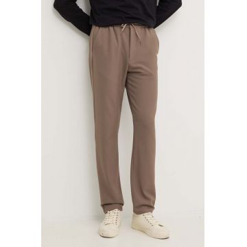 Les Deux pantaloni barbati, culoarea bej, cu fason chinos, LDM501101