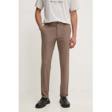 Les Deux pantaloni barbati, culoarea bej, drept, LDM501072
