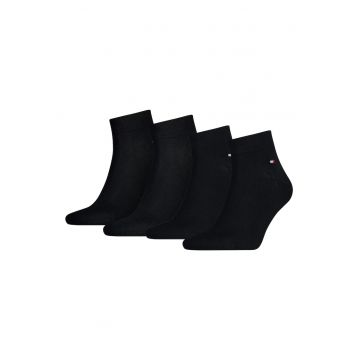 Set de sosete scurte cu logo discret 14171 - 4 perechi - Negru/Albastru inchis