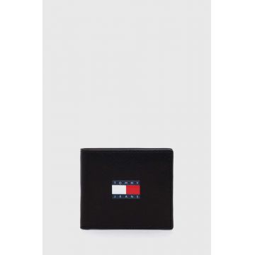 Tommy Jeans portofel barbati, culoarea negru, AM0AM12441