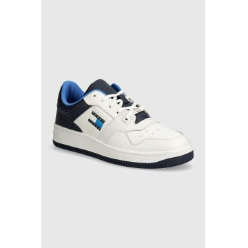 Tommy Jeans sneakers TJM BASKET LEATHER culoarea alb, EM0EM01434 Tommy Jeans sneakers TJM BASKET LEATHER culoarea alb, EM0EM01434
