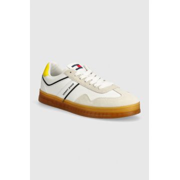 Tommy Jeans sneakers TJM LEATHER RETRO CUPSOLE culoarea alb, EM0EM01414 Tommy Jeans sneakers TJM LEATHER RETRO CUPSOLE culoarea alb, EM0EM01414