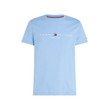 Tricou slim fit cu decolteu la baza gatului