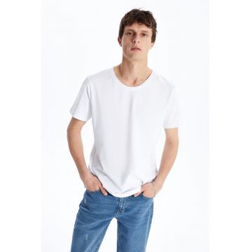 Tricou uni cu decolteu rotund