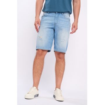 Bermude de denim cu aspect deteriorat