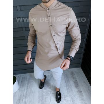 Camasa barbati asimetrica maro slim fit B1310 O4-2.2