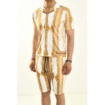 Compleu de vara camasa imprimeu + pantaloni 1209