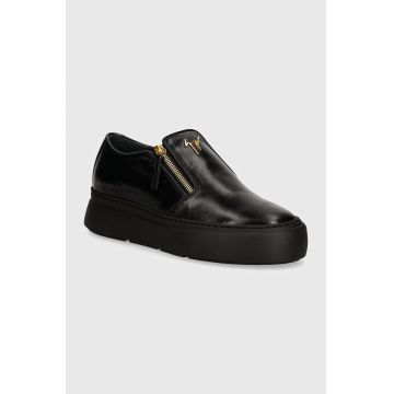 Giuseppe Zanotti pantofi de piele Alec barbati, culoarea negru, EU40010.013