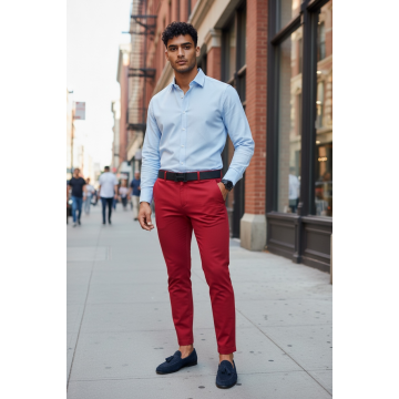 Pantaloni barbati eleganti grena B1734 E 8-5 ~A3-3