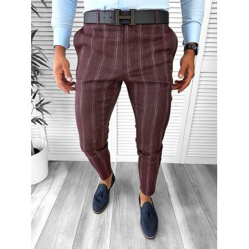 Pantaloni barbati eleganti grena B1801 39-1