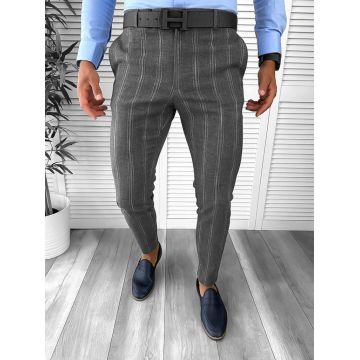 Pantaloni barbati eleganti gri B1551 I19-1