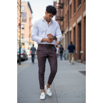 Pantaloni barbati eleganti in carouri 10061 F2-3.3