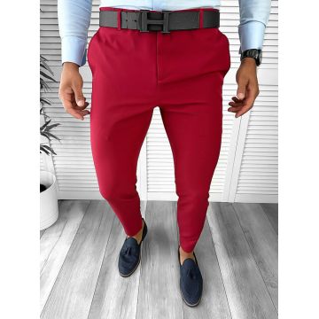 Pantaloni barbati eleganti grena B1734 E 8-5 ~A3-3