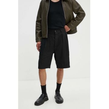 Sunflower pantaloni scurti din in culoarea negru, 4148.