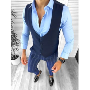 Tinuta barbati smart casual Pantaloni + Camasa+Vesta 12666