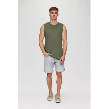 Top din bumbac cu model uni