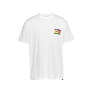 Tricou cu decolteu la baza gatului si logo