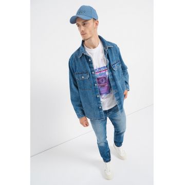 Camasa din denim cu buzunare cu clapa Ebolt