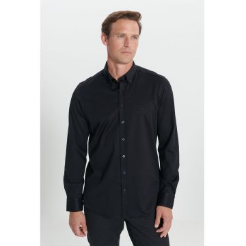 Camasa slim fit cu guler Oxford