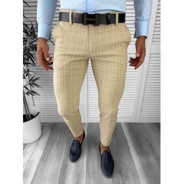 Pantaloni barbati eleganti bej 12735 O2-3.3