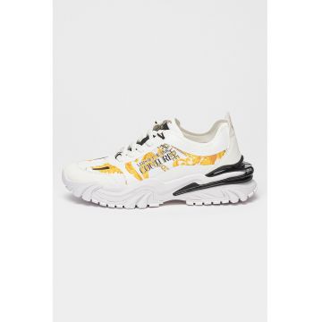 Pantofi sport cu model si garnituri de piele ecologica