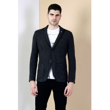 Sacou slim fit din amestec de lana