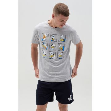 Pijama cu pantaloni scurti si imprimeu cu desene animate