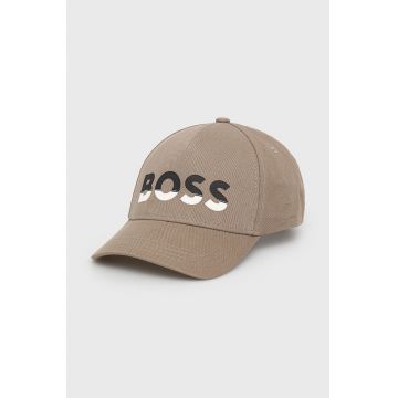 BOSS șapcă de baseball din bumbac Boss Athleisure culoarea verde, cu imprimeu BOSS șapcă de baseball din bumbac Boss Athleisure culoarea verde, cu imprimeu