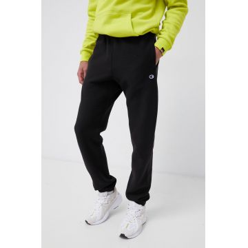 Champion Pantaloni 216540 bărbați, culoarea negru, cu imprimeu 216540