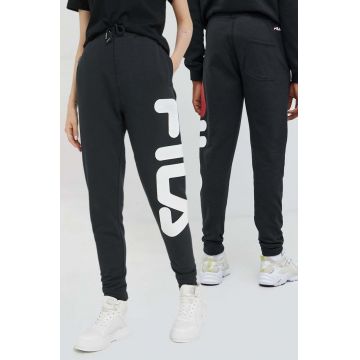 Fila pantaloni de trening culoarea negru, cu imprimeu