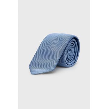 HUGO cravata de matase culoarea albastru marin