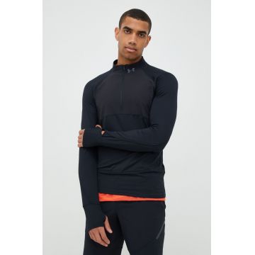 Under Armour longsleeve pentru alergare Qualifier Run 2.0 culoarea negru, neted